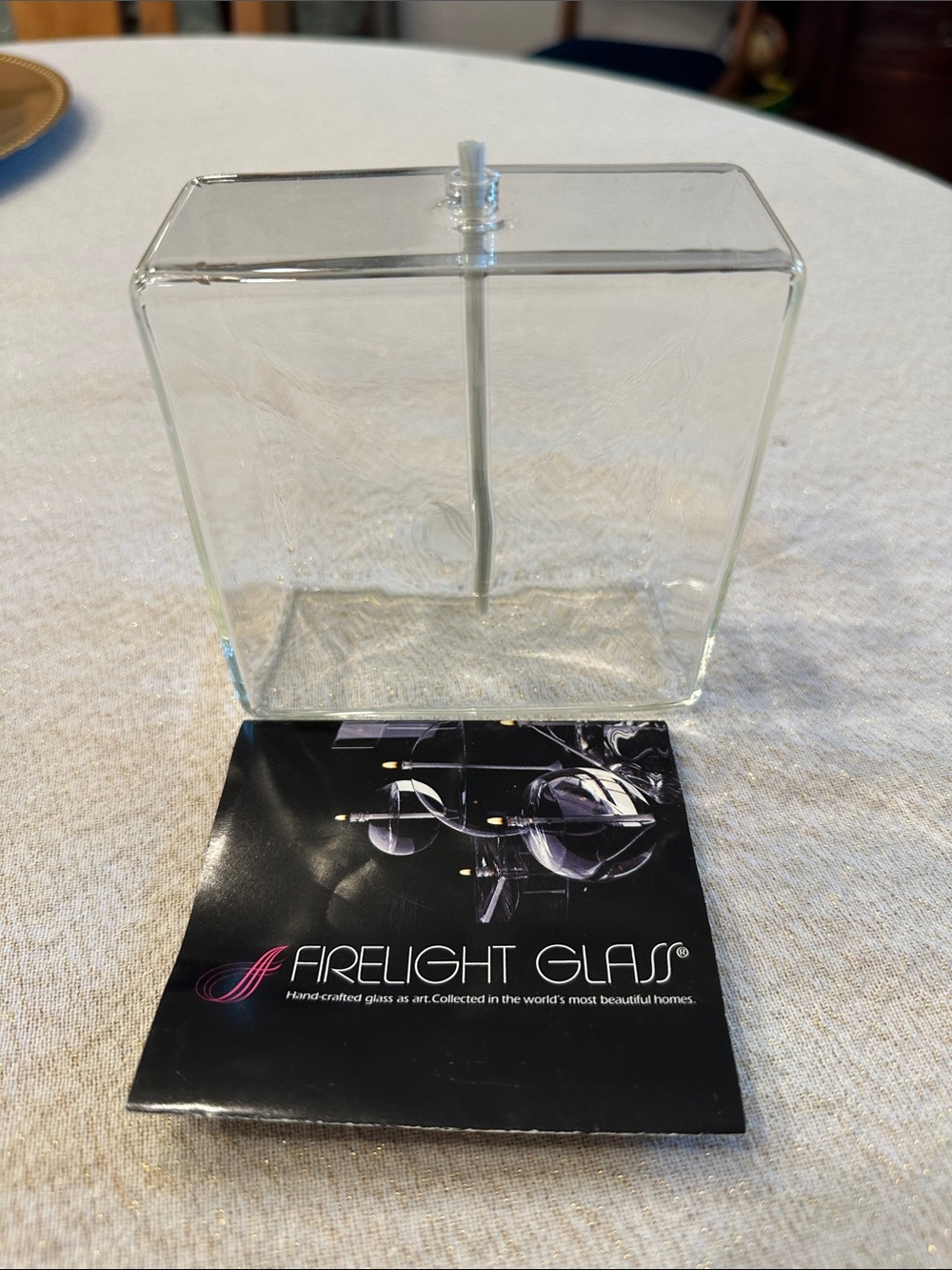 Clear Square Glass Oil Lamp